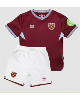 Billige Fotballdrakt West Ham United Replika Hjemmedraktsett Barn 2025-26 Kortermet (med bukser)